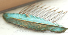 Load image into Gallery viewer, Feather Comb - Verdigris Patina