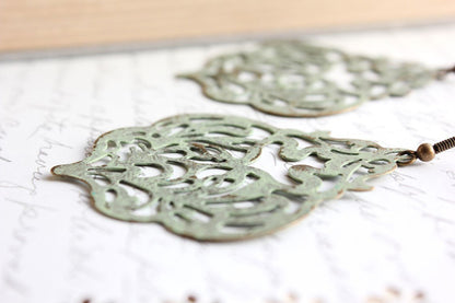 Damask Filigree Earrings - Sage