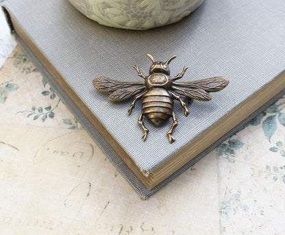 Bee Brooch - Antique Brass