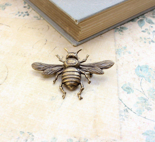 Bee Brooch - Antique Brass