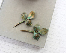 Load image into Gallery viewer, Leaf Bobby Pins - Verdigris
