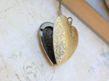 Load image into Gallery viewer, Large Heart Locket - Antiqued Brass