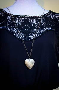 Large Heart Locket - Silver