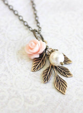 Load image into Gallery viewer, Pink Rose Charm Necklace