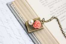 Load image into Gallery viewer, Book Locket - Coral Rose
