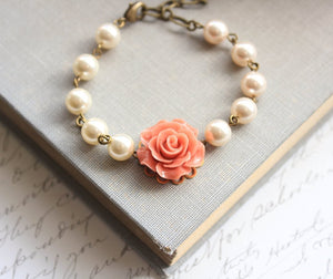 Coral Rose Bracelet