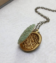 Load image into Gallery viewer, Locket Necklace - Sage Green
