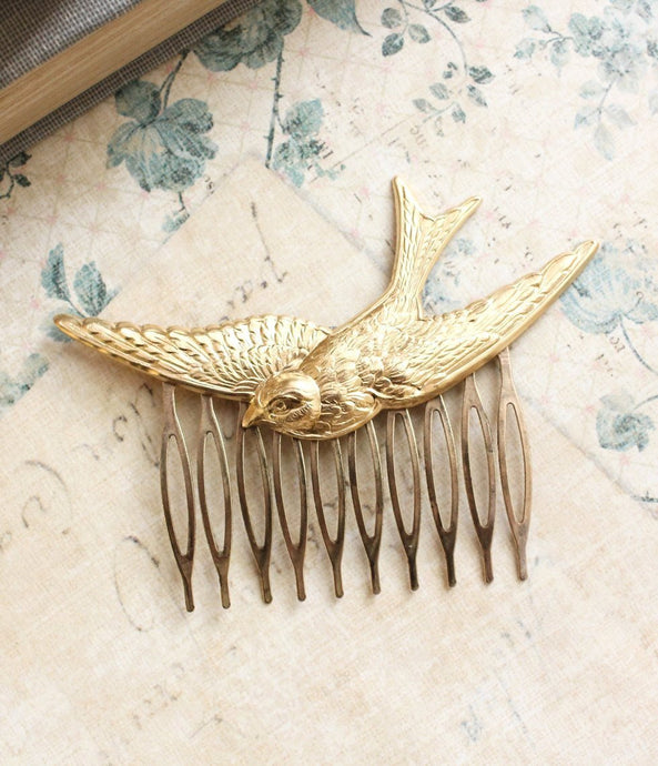 Bird Comb - Gold Brass