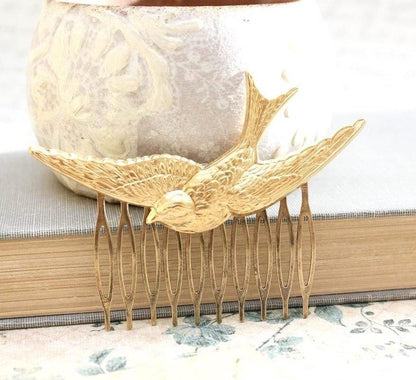 Bird Comb - Gold Brass