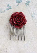 Load image into Gallery viewer, Red Rose Hair Comb - C1076