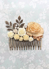 Load image into Gallery viewer, Flowers and Pearls Hair Comb - C1003