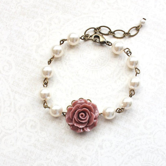 Dusty Rose Pink Bracelet