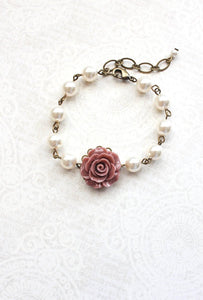 Dusty Rose Pink Bracelet