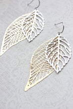 Load image into Gallery viewer, Double Leaf Filigree Earrings