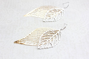 Double Leaf Filigree Earrings