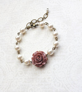 Rose and Pearl Bracelets