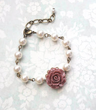 Load image into Gallery viewer, Rose and Pearl Bracelets