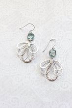 Load image into Gallery viewer, Silver Loop Earrings - Aqua