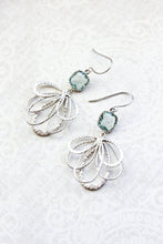 Load image into Gallery viewer, Silver Loop Earrings - Aqua