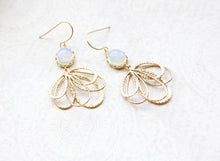 Load image into Gallery viewer, Gold Loop Earrings - Opal Glass