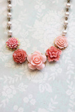 Load image into Gallery viewer, Coral and Pink Rose Necklace