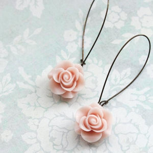 Light Pink Rose Earrings