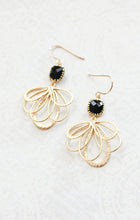 Load image into Gallery viewer, Silver Loop Earrings - Black