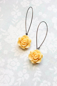 Yellow Rose Earrings
