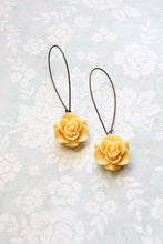 Load image into Gallery viewer, Yellow Rose Earrings