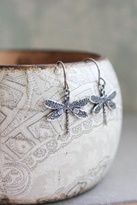 Little Dragonfly Earrings - Silver