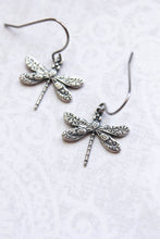 Load image into Gallery viewer, Little Dragonfly Earrings - Silver
