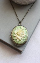 Load image into Gallery viewer, Big Cameo Locket - Light Green