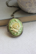 Load image into Gallery viewer, Big Cameo Locket - Light Green