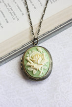 Load image into Gallery viewer, Big Cameo Locket - Light Green