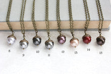 Load image into Gallery viewer, Pearl Acorn Necklace (16 Colors)