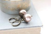 Load image into Gallery viewer, Pearl Acorn Earrings - Almond Blush