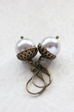 Load image into Gallery viewer, Pearl Acorn Earrings - Light Mauve