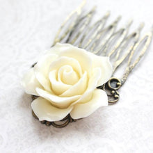 Load image into Gallery viewer, Ivory Cream Rose Comb - C1065