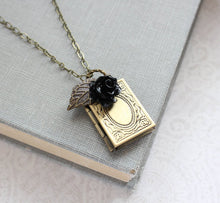 Load image into Gallery viewer, Book Locket - Black Rose