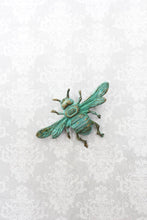 Load image into Gallery viewer, Bee Brooch - Verdigris Patina