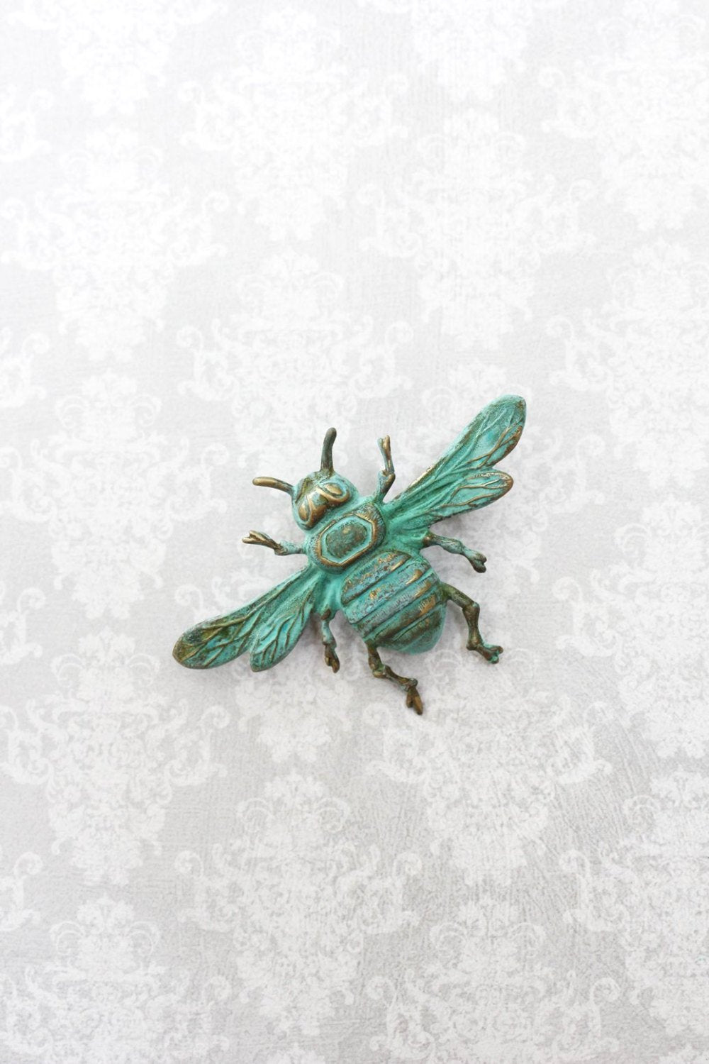 Bee Brooch - Verdigris Patina