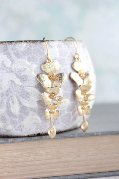 Orchid Earrings - Gold and Silver