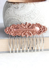 Load image into Gallery viewer, Rose Copper Floral Hair Comb