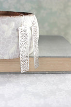 Load image into Gallery viewer, Long Bar Filigree Earrings - Silver