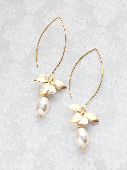 Orchid Pearl Earrings - Long