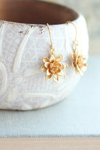 Load image into Gallery viewer, Lotus Flower Earrings - Matte Gold