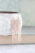 Load image into Gallery viewer, Long Bar Filigree Earrings - Gold