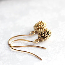 Load image into Gallery viewer, Rustic Gold Pinecone Earrings