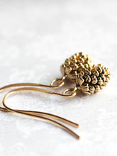 Load image into Gallery viewer, Rustic Gold Pinecone Earrings