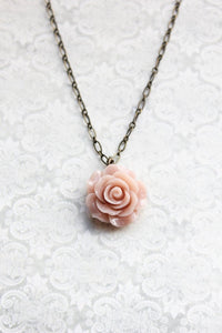 Dusty Blush Rose Necklace